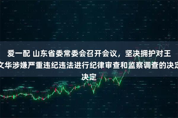 爱一配 山东省委常委会召开会议，坚决拥护对王文华涉嫌严重违纪违法进行纪律审查和监察调查的决定